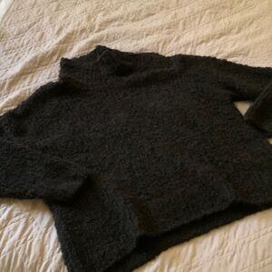 Eileen Fisher Black Fuzzy Turtleneck Sweater